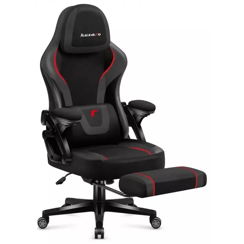 Žaidimų kėdė Huzaro Force 4.6 – audeklinė sėdynė, ergonomiška, reguliuojamas aukštis ir atlošas, juosmens atrama, 130 kg