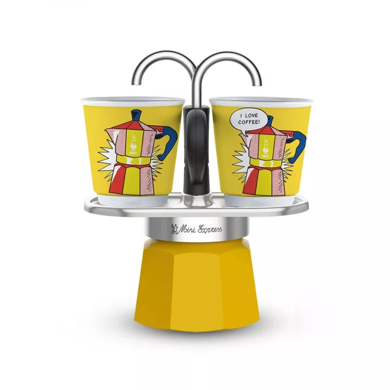 Kavos rinkinys Bialetti Mini Lichtenstein + 2 puodeliai