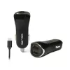 Automobilinis kroviklis 2xUSB + USB-C 2,1A juodas