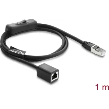 Tinklo kabelis DELOCK RJ45 ST < BU su įmontuotu jungikliu Cat.6 F/UTP 1 m