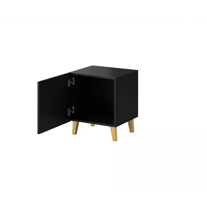 Nakties staliukų komplektas cama meble PAFOS, 2 vnt., 45×40×51 cm, matinė juoda, MDF/medžio drožlių plokštė