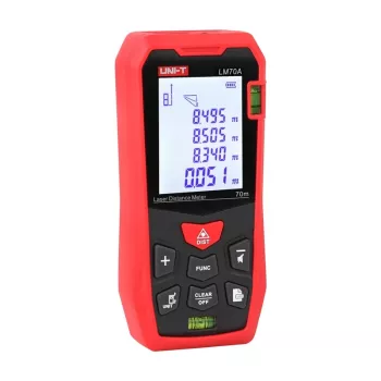 Lazerinis nuotolio matuoklis UNI-T LM70A – 70 m matavimo atstumas, 1 mm tikslumas