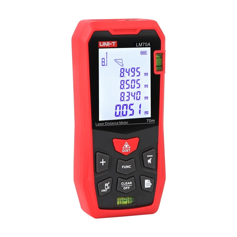 Lazerinis nuotolio matuoklis UNI-T LM70A – 70 m matavimo atstumas, 1 mm tikslumas
