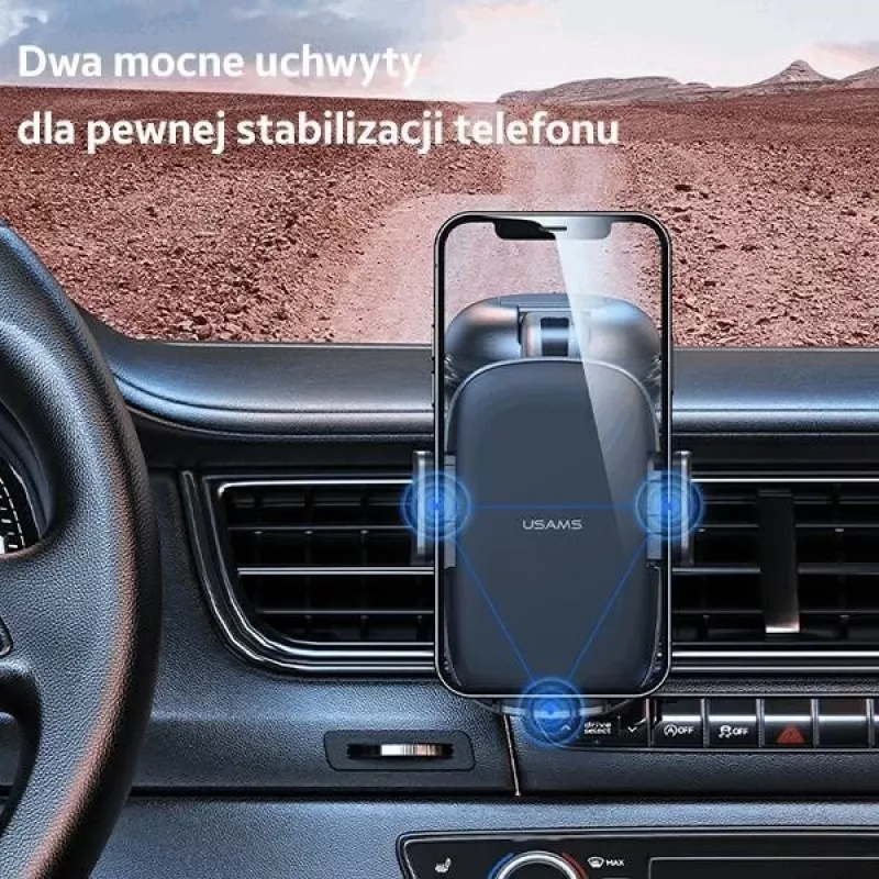 Automobilinis laikiklis USAMS ZJ063 prietaisų skydeliui arba priekiniam stiklui, reguliuojamas kampas