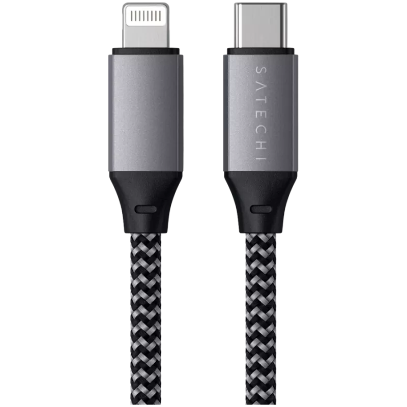 Satechi ST-TCL10M USB-C į USB-C/Lightning laidas, 0,25 m, juodai pilkas