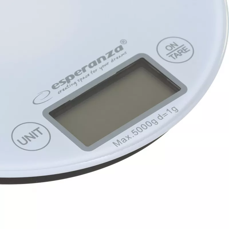 Virtuvinės svarstyklės ESPERANZA EKS003W, 5 kg, 1 g tikslumas, grūdintas stiklas, liečiamas valdymas