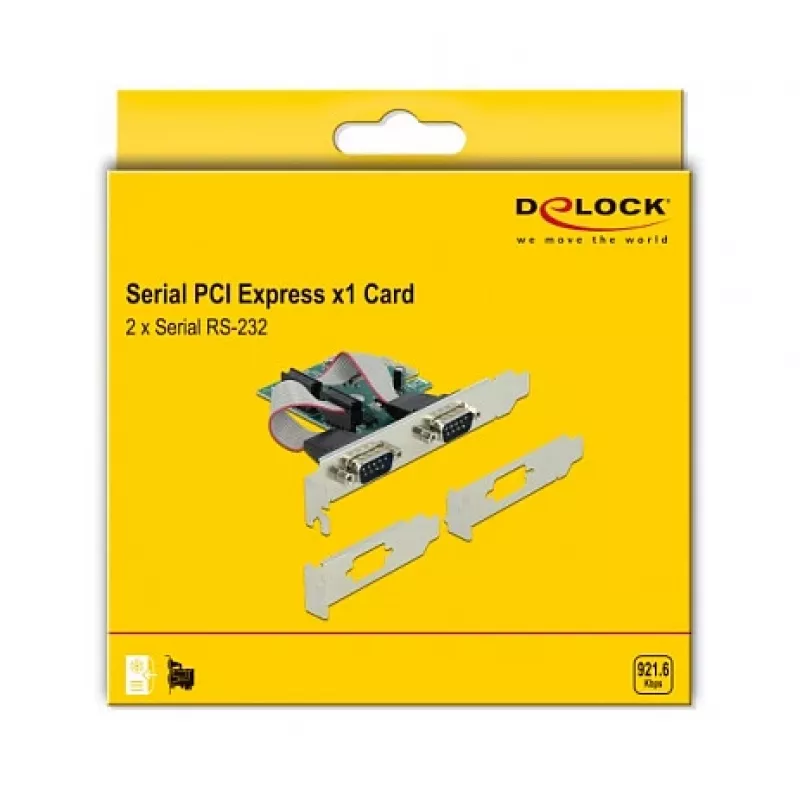 DeLOCK PCI Express x1 kortelė 2 x RS-232 nuosekliajam prievadui