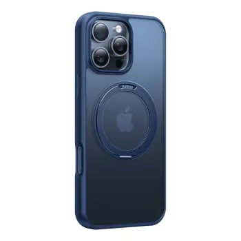 Apsauginis dėklas telefonui Torras Ostand Pro, skirtas iPhone 16 Pro, mėlynas, plonas dizainas