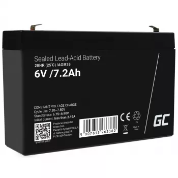 Green Cell AGM39 pramoninis įkraunamas akumuliatorius 7200 mAh 6 V