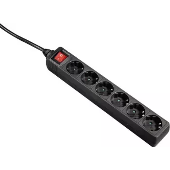 Hama 00047760 6-šakių maitinimo paskirstymo blokas (PDU), juodas