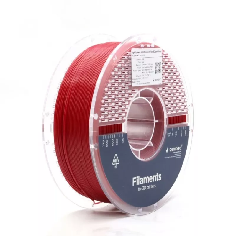 GEMBIRD ABS 3D spausdinimo filamentas 1,75 mm Raudonas 1 kg