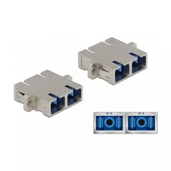 Optiminis skaidulų jungtuvas SC Duplex lizdas – SC Duplex lizdas vienmodis metalinis DeLOCK 86873