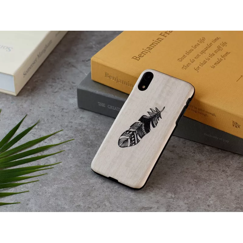 Apsauginis dėklas iPhone XR, man and wood, Indian Black, kietas korpusas