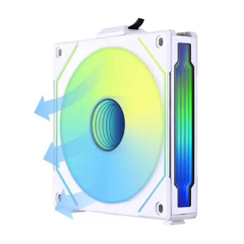 120 mm Lian Li UNI FAN SL-INF Wireless ARGB PWM — Baltas, modulinė magnetinė ventiliatorių sistema