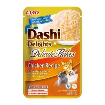 Šlapias skanėstas katėms INABA Dashi Delights Delicate Flakes Chicken 40 g