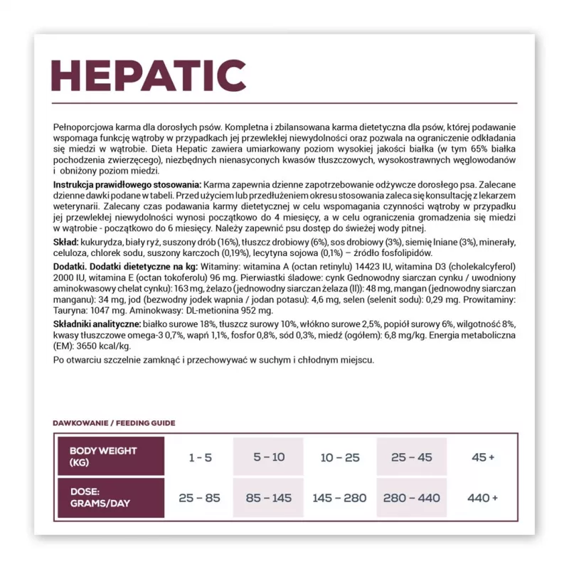 Sausas šunų ėdalas VETEXPERT Veterinary Diet Hepatic 12 kg