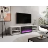 TV spintelė cama meble POLO 180x33x39 cm su elektriniu židiniu 1400–1600 W, laminatas, balta/juoda