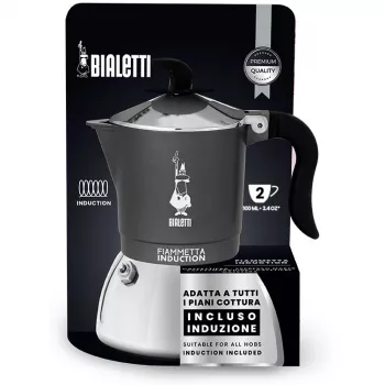 Kavinukas indukcinei viryklei BIALETTI FIAMMETTA 2 puodeliams, pilka