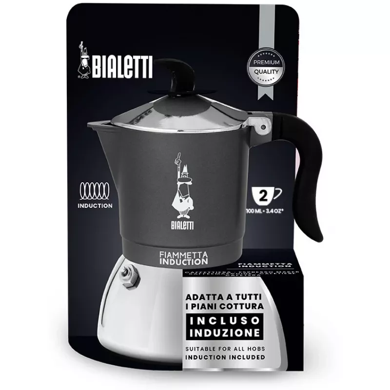 Kavinukas indukcinei viryklei BIALETTI FIAMMETTA 2 puodeliams, pilka