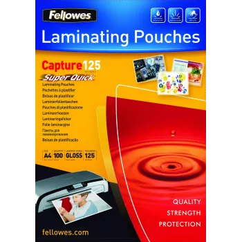 Fellowes SuperQuick A4 blizgus laminavimo maišelis 125 mikronai