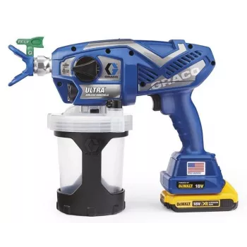 GRACO ULTRA BEORĖ DAŽŲ PURKŠTUVAS ( 2 x akumuliatorius. 2AH DEWALT+ ) + KREPŠYS
