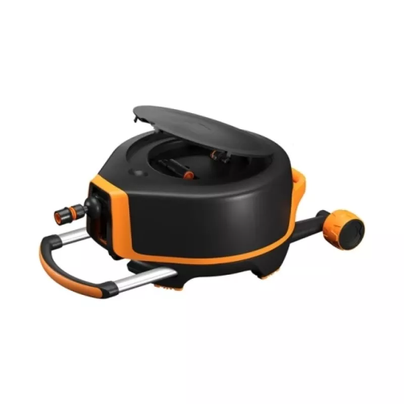 Fiskars sodo būgnas su XL žarna ant ratų