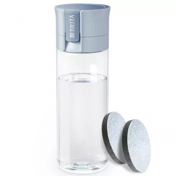 Filtravimo butelis BRITA Vital Pastel Blue 600 ml su 2 MicroDisc filtrais, be BPA, tinkamas plauti indaplovėje