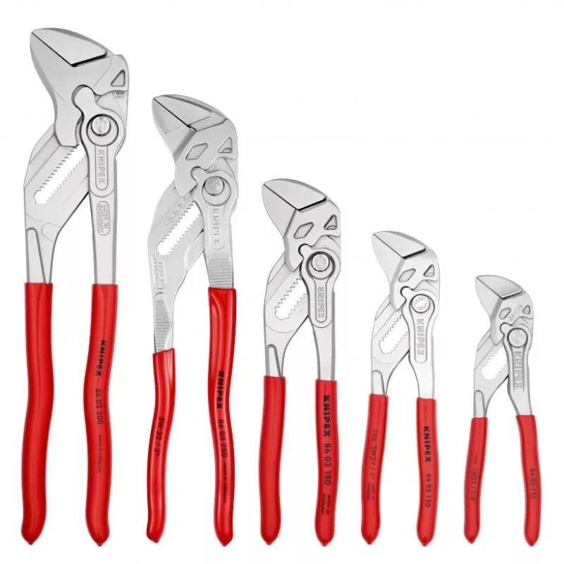 KNIPEX 5 vienetų replių-veržliarakčių rinkinys 125/150/180/250/300mm