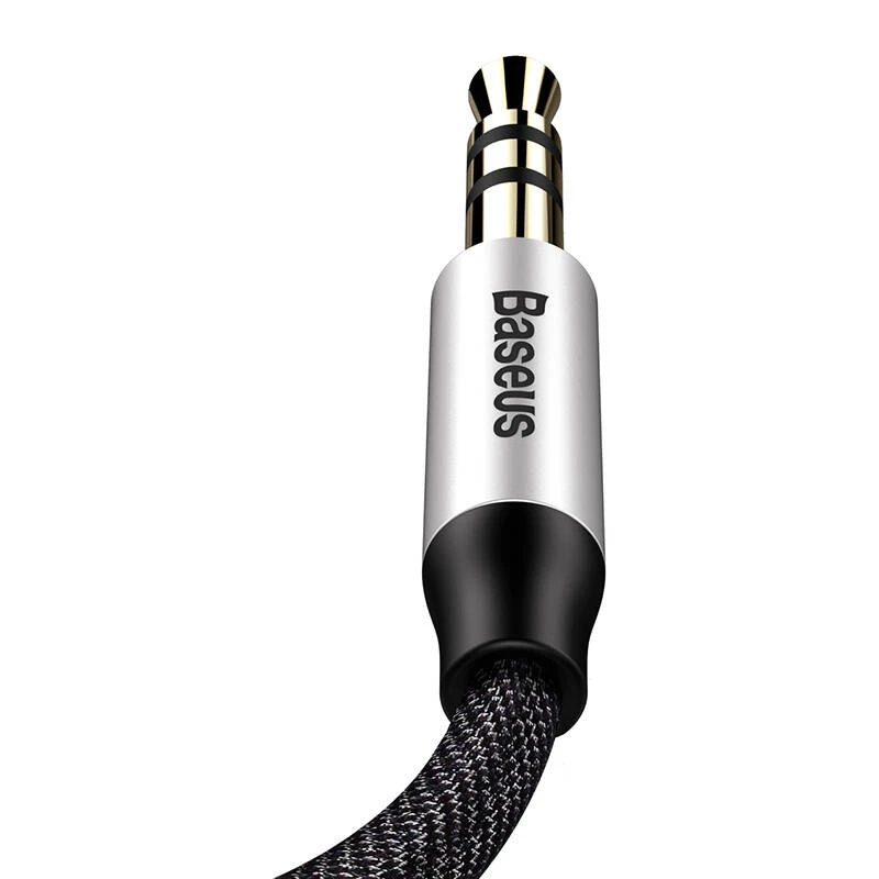 Baseus Yiven garso kabelis 3,5 mm vyriškas kištukas M30 1,5 m sidabrinis + juodas