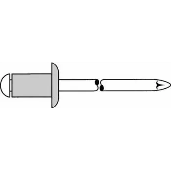 Aklakniedė GESIPA 1433592 Al/A2 4x12 mm standartinė, fiksavimo diapazonas 6,5–8,5 mm, pakuotė 500 vnt.