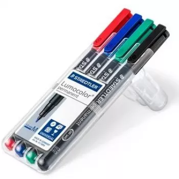 Permanentiniai žymekliai Staedtler Lumocolor 317 WP4 4 vnt. (juoda, mėlyna, žalia, raudona)