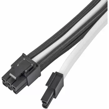 Prailginimo laidas SILVERSTONE PP07E 8 kontaktų PCIe 30 cm (juodas/baltas)