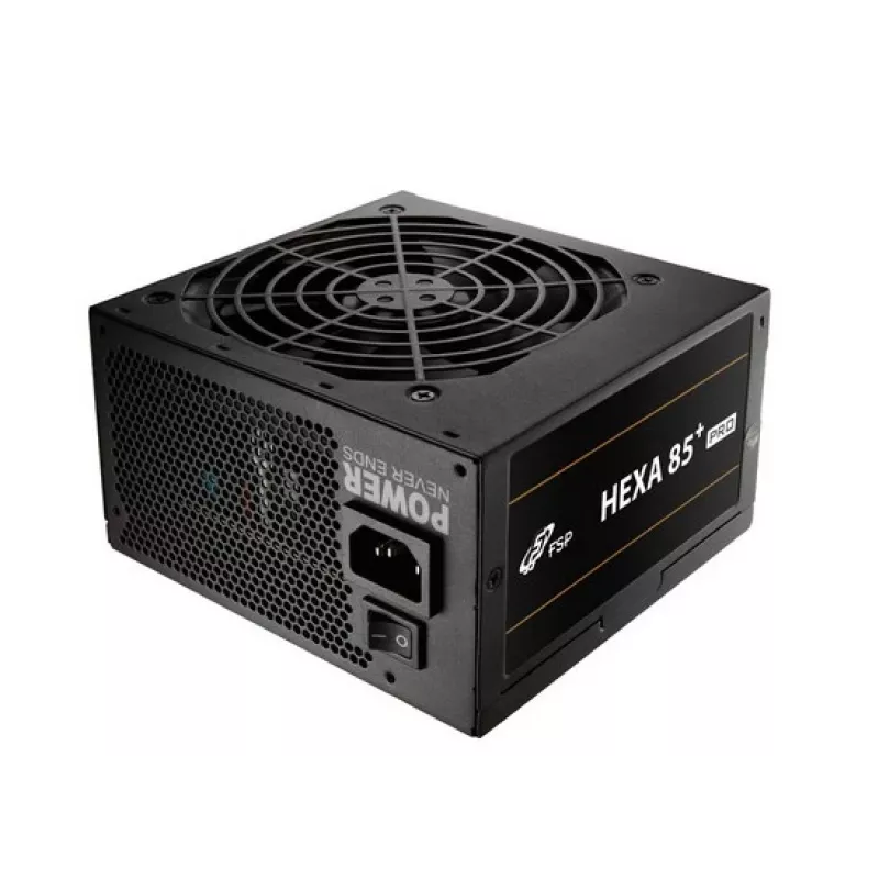 FSP HEXA 85+ PRO 650W maitinimo blokas ATX ATX2.5 juodas, 650 W, 100-240 V, 50-60 Hz, 9-4 A, aktyvus, 100 W