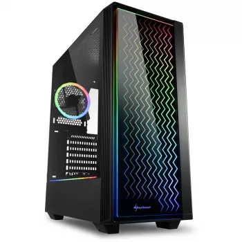 Sharkoon RGB LIT 200 Midi Tower kompiuterio korpusas, juodas