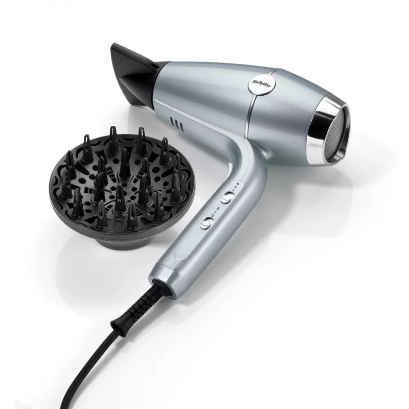 Plaukų džiovintuvas BABYLISS D773DE 2100 W, joninis, 3 šilumos / 2 greičio, šalto oro pūtimas, 2 antgaliai, metalinis