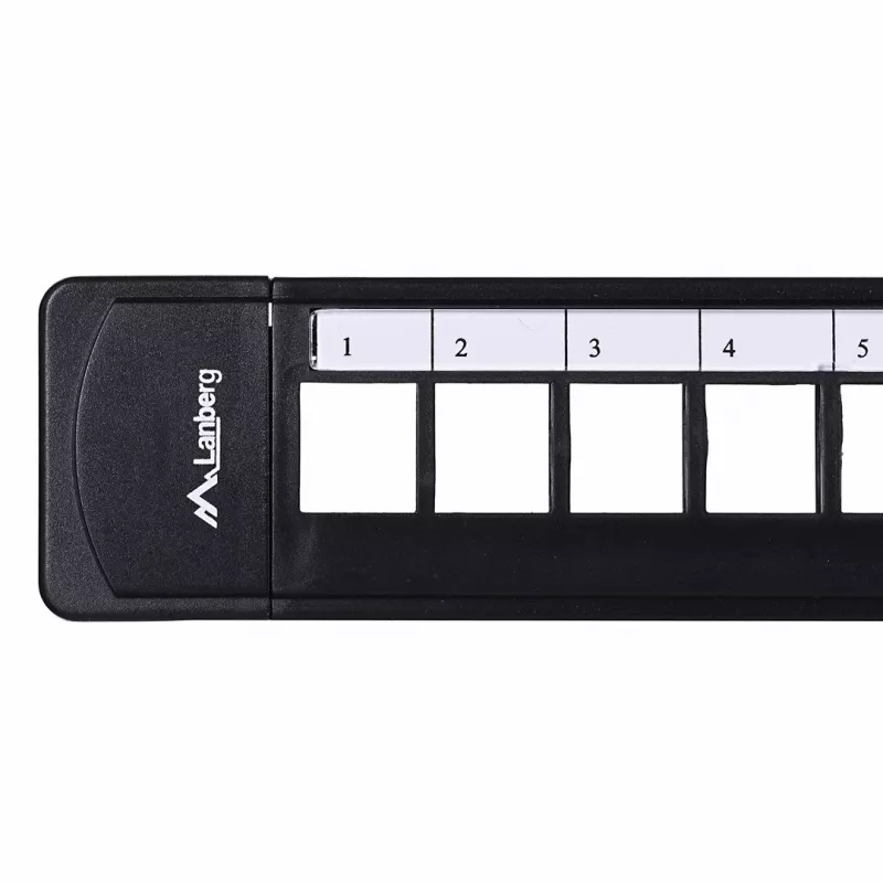 Patch panel 1U LANBERG PPKS-1124-B, 24 prievadai, 1U, ABS, juoda, 482,6×44,5×154 mm