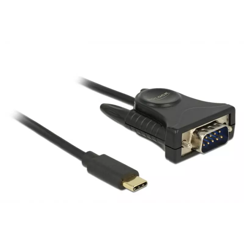 Delock 62964 USB-C į RS-232 DB9 serijinis adapteris, 1,8 m, juodas