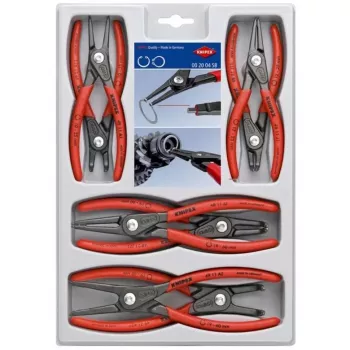 Knipex Precision Circlip Pliers Set 00 20 04 SB – replių rinkinys vidiniams ir išoriniams fiksavimo žiedams