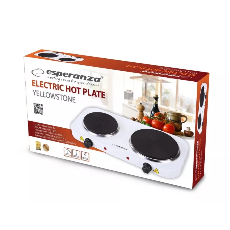 Esperanza EKH014W elektrinė viryklė 2 zonų balta