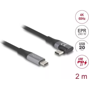 USB C kabelis DeLOCK 81132 2m USB C juodas 20 Gbit/s