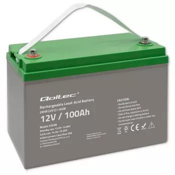 Qoltec 53038 AGM akumuliatorius | 12V | 100Ah | maks. 1200A