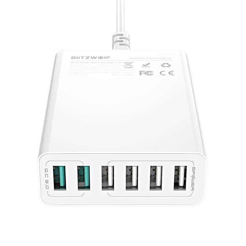 BlitzWolf BW-S15 60 W USB įkroviklis su 6 prievadais
