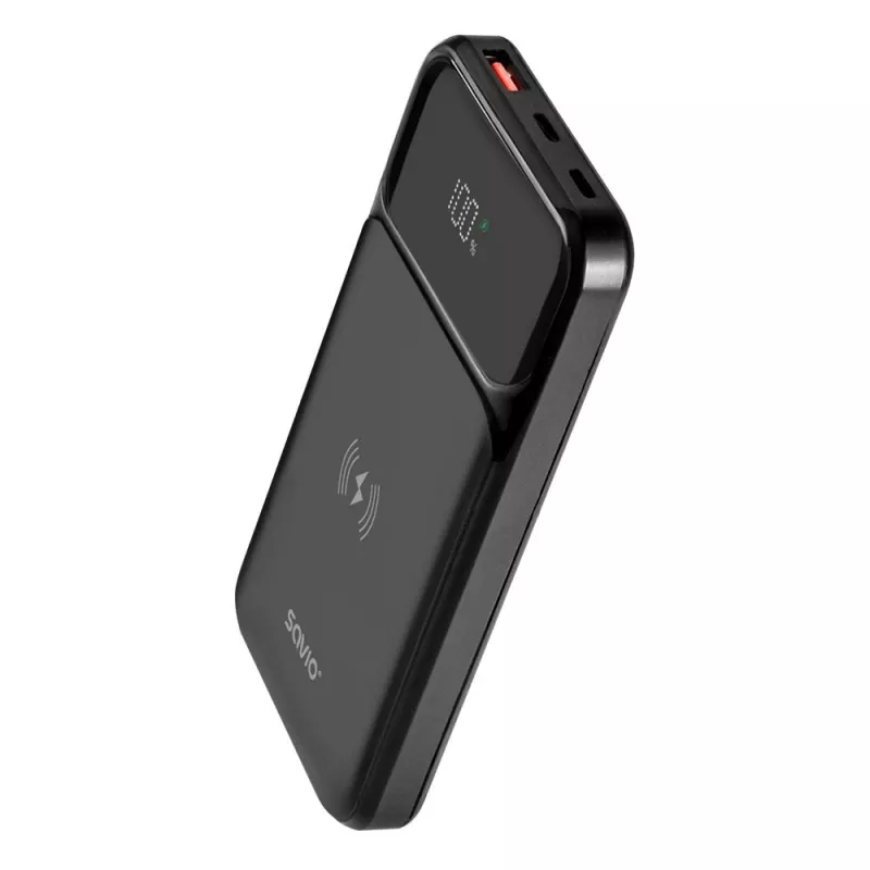 Savio BA-09 10000 mAh belaidis įkroviklis (LiPo) juodas