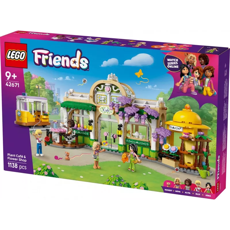 LEGO FRIENDS 42671 Augalų kavinė ir gėlių parduotuvė – konstruktorius su kavinės ir gėlių parduotuvės funkcijomis