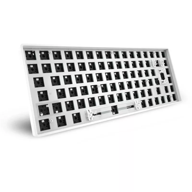 Sharkoon SKILLER SGK50 S3 Barebone 75% belaidė klaviatūra be jungiklių ir dangtelių, balta