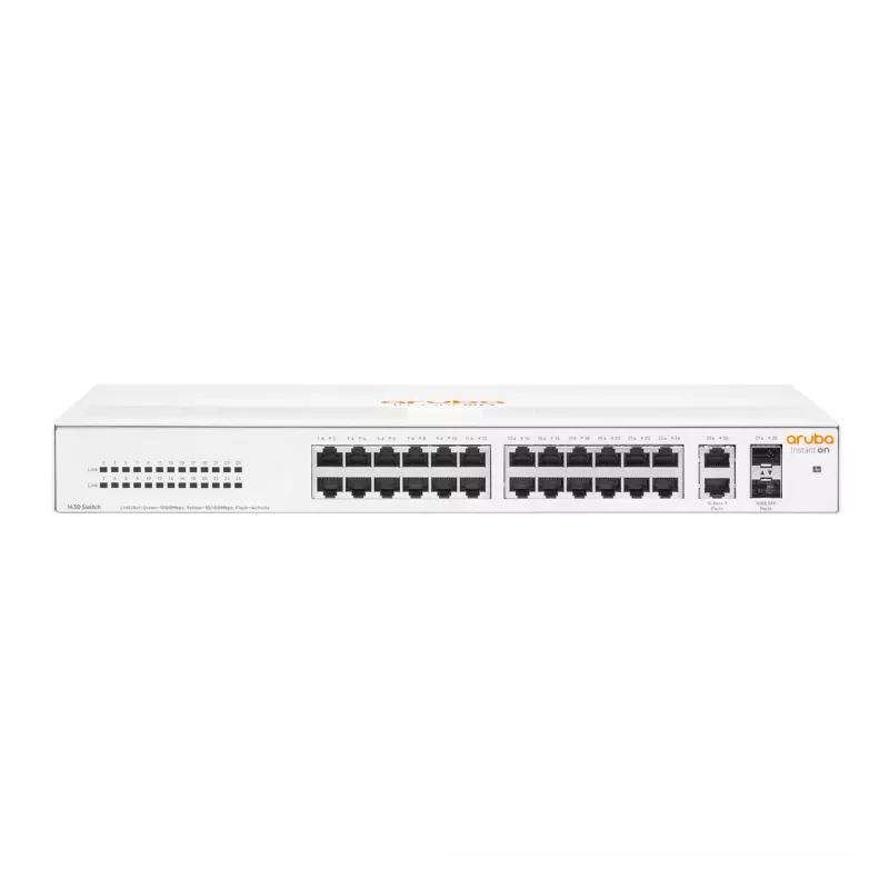 HPE Aruba Networking Aruba Instant On 1430 26G 2SFP nevaldomas L2 gigabitinio eterneto jungiklis 1U