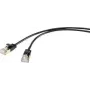 Renkforce RF-4538184 RJ45 tinklo kabelis, CAT 8.1 F/FTP 25 cm juodas itin plonas, auksuoti kontaktai 1 vnt.