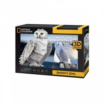 CubicFun 3D dėlionė NG Snow Owl 32 detalės Gyvūnai Nuo 8 metų