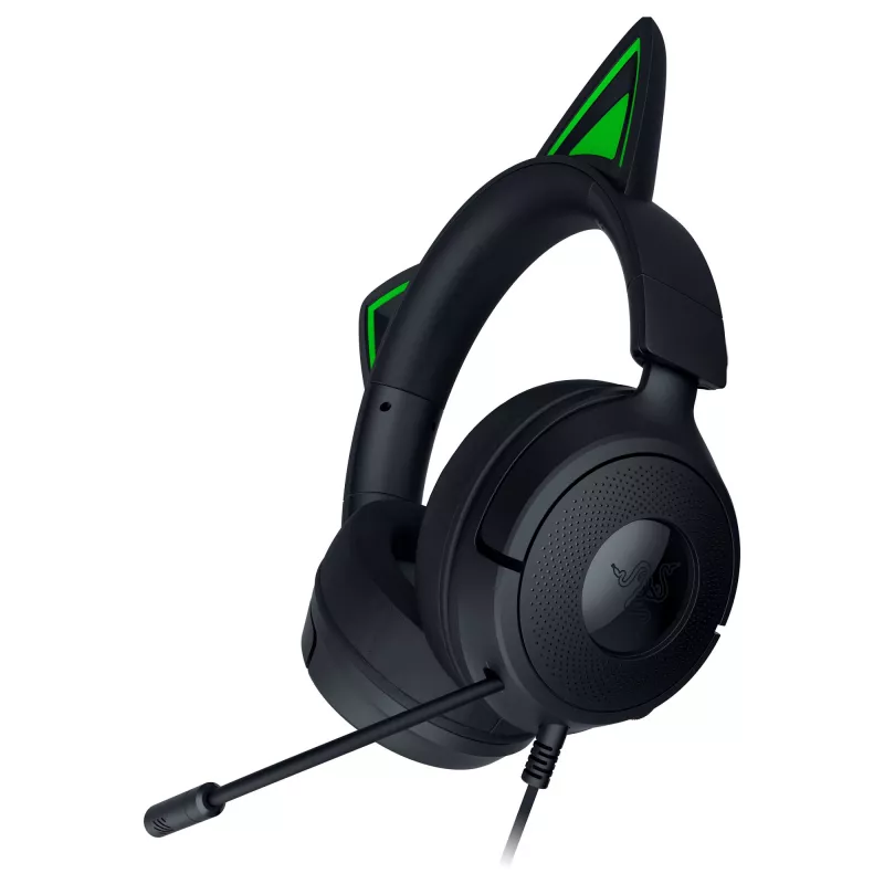 Laidinis žaidimų ausinių komplektas Razer Kraken Kitty V3 X — ant ausų, integruotas mikrofonas