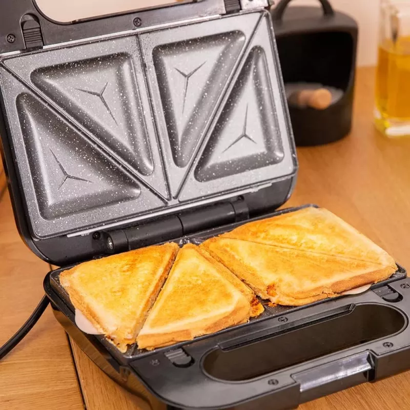 Cecotec sumuštinių keptuvė Rock’nToast 4in1, 1000 W, 4 plokštės, juoda